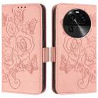 For OPPO Find X6 Pro Embossed Rose RFID Anti-theft Leather Phone Case(Pink) - 2