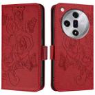 For OPPO Find X7 Embossed Rose RFID Anti-theft Leather Phone Case(Red) - 2