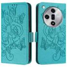 For OPPO Find X7 Embossed Rose RFID Anti-theft Leather Phone Case(Light Blue) - 2