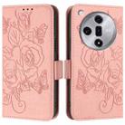 For OPPO Find X7 Embossed Rose RFID Anti-theft Leather Phone Case(Pink) - 2