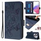 For OPPO Find X7 Embossed Rose RFID Anti-theft Leather Phone Case(Dark Blue) - 1