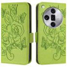 For OPPO Find X7 Ultra Embossed Rose RFID Anti-theft Leather Phone Case(Green) - 2