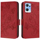 For OPPO Reno7 5G Global / Find X5 Lite Embossed Rose RFID Anti-theft Leather Phone Case(Red) - 2