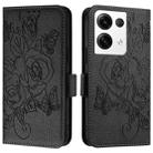 For OPPO Reno8 Pro 5G Global Embossed Rose RFID Anti-theft Leather Phone Case(Black) - 2