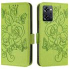 For OPPO Reno9 A Embossed Rose RFID Anti-theft Leather Phone Case(Green) - 2