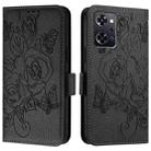 For OPPO Reno9 A Embossed Rose RFID Anti-theft Leather Phone Case(Black) - 2