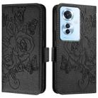 For OPPO Reno11 F 5G Global / F25 Pro Embossed Rose RFID Anti-theft Leather Phone Case(Black) - 2