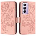 For OPPO Reno12 Pro Global Embossed Rose RFID Anti-theft Leather Phone Case(Pink) - 2