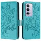 For OPPO A3 Pro 5G Global Embossed Rose RFID Anti-theft Leather Phone Case(Light Blue) - 3