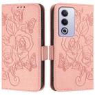 For OPPO A3 Pro 5G Global Embossed Rose RFID Anti-theft Leather Phone Case(Pink) - 3