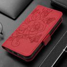 For OPPO A53s 4G / A33 2020 4G Embossed Rose RFID Anti-theft Leather Phone Case(Red) - 2