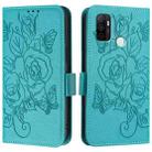 For OPPO A11s 4G Embossed Rose RFID Anti-theft Leather Phone Case(Light Blue) - 3