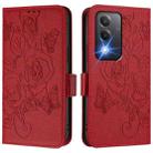 For OPPO A80 5G EU Embossed Rose RFID Anti-theft Leather Phone Case(Red) - 3