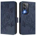 For OPPO K12x 5G Global Embossed Rose RFID Anti-theft Leather Phone Case(Dark Blue) - 3