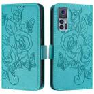 For TCL 30 5G / 4G / 30+ Embossed Rose RFID Anti-theft Leather Phone Case(Light Blue) - 2