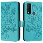 For TCL 30 XE 5G Embossed Rose RFID Anti-theft Leather Phone Case(Light Blue) - 2