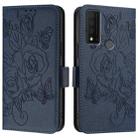 For TCL 30 XE 5G Embossed Rose RFID Anti-theft Leather Phone Case(Dark Blue) - 2