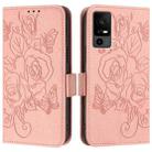 For TCL 40R Embossed Rose RFID Anti-theft Leather Phone Case(Pink) - 2