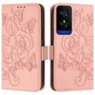 For TCL 50 5G Embossed Rose RFID Anti-theft Leather Phone Case(Pink) - 2