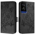 For TCL 50 5G Embossed Rose RFID Anti-theft Leather Phone Case(Black) - 2