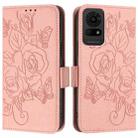 For TCL 50 LE 5G Embossed Rose RFID Anti-theft Leather Phone Case(Pink) - 2