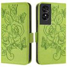 For TCL 50 SE Embossed Rose RFID Anti-theft Leather Phone Case(Green) - 2