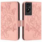 For TCL 50 SE Embossed Rose RFID Anti-theft Leather Phone Case(Pink) - 2