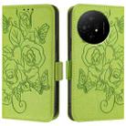 For TCL 50 XL Embossed Rose RFID Anti-theft Leather Phone Case(Green) - 2