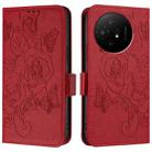 For TCL 50 XL Embossed Rose RFID Anti-theft Leather Phone Case(Red) - 2