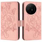 For TCL 50 XL Embossed Rose RFID Anti-theft Leather Phone Case(Pink) - 2