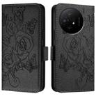 For TCL 50 XL Embossed Rose RFID Anti-theft Leather Phone Case(Black) - 2