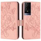 For TCL 50 XE 5G Embossed Rose RFID Anti-theft Leather Phone Case(Pink) - 2