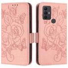 For TCL 305 / 30 SE Embossed Rose RFID Anti-theft Leather Phone Case(Pink) - 2