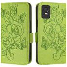 For TCL 403 Embossed Rose RFID Anti-theft Leather Phone Case(Green) - 2