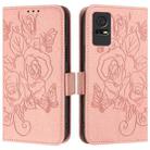 For TCL 405 / 406 / 408 Embossed Rose RFID Anti-theft Leather Phone Case(Pink) - 2