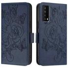 For TCL Stylus 5G Embossed Rose RFID Anti-theft Leather Phone Case(Dark Blue) - 2