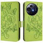 For TCL 50 Pro NxtPaper Embossed Rose RFID Anti-theft Leather Phone Case(Green) - 2
