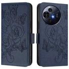 For TCL 50 Pro NxtPaper Embossed Rose RFID Anti-theft Leather Phone Case(Dark Blue) - 2