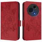 For TCL 60 NxtPaper Embossed Rose RFID Anti-theft Leather Phone Case(Red) - 2