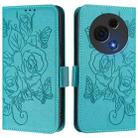For TCL 60 NxtPaper Embossed Rose RFID Anti-theft Leather Phone Case(Light Blue) - 2