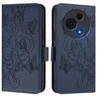 For TCL 60 NxtPaper Embossed Rose RFID Anti-theft Leather Phone Case(Dark Blue) - 2