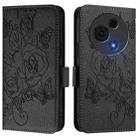 For TCL 60 NxtPaper Embossed Rose RFID Anti-theft Leather Phone Case(Black) - 2