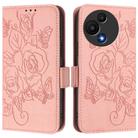 For TCL 605 / 60 SE Embossed Rose RFID Anti-theft Leather Phone Case(Pink) - 2