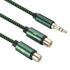 3.5mm Male to 2 RCA Female Audio Cable Amplifier Connector, Length:0.5m(Green) - 1