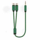 3.5mm Male to 2 RCA Female Audio Cable Amplifier Connector, Length:0.5m(Green) - 2