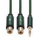 3.5mm Male to 2 RCA Female Audio Cable Amplifier Connector, Length:0.5m(Green) - 3