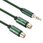 3.5mm Male to 2 RCA Female Audio Cable Amplifier Connector, Length:3m(Green) - 1