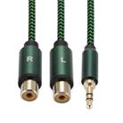 3.5mm Male to 2 RCA Female Audio Cable Amplifier Connector, Length:3m(Green) - 3