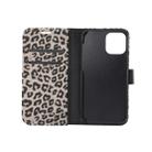 For iPhone 12 / 12 Pro Leopard Print Pattern Horizontal Flip Leather Case with Card Slot and Holder(Gray) - 4