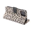 For iPhone 12 / 12 Pro Leopard Print Pattern Horizontal Flip Leather Case with Card Slot and Holder(Gray) - 5